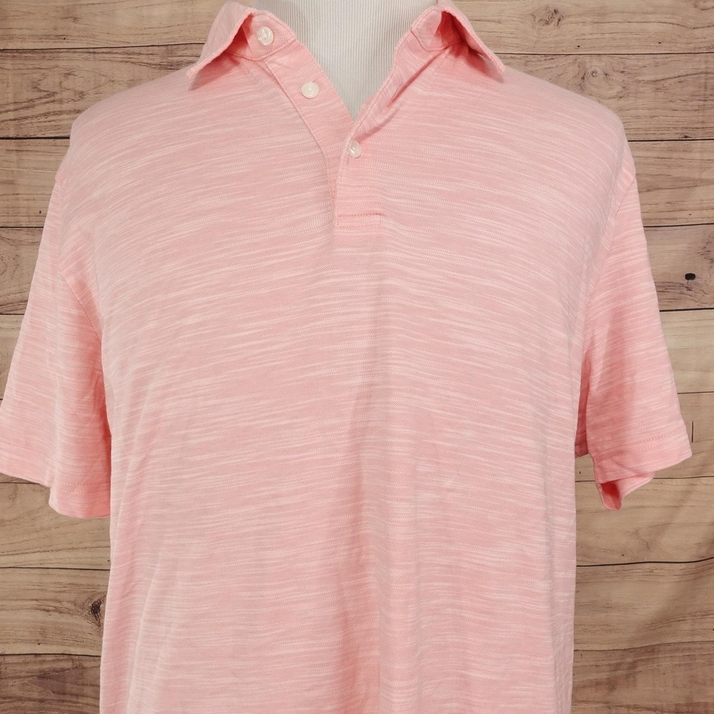 Daniel Cremieux Signature Polo Shirt Mens 2XL Pink Cotton Lyocell Knit Casual